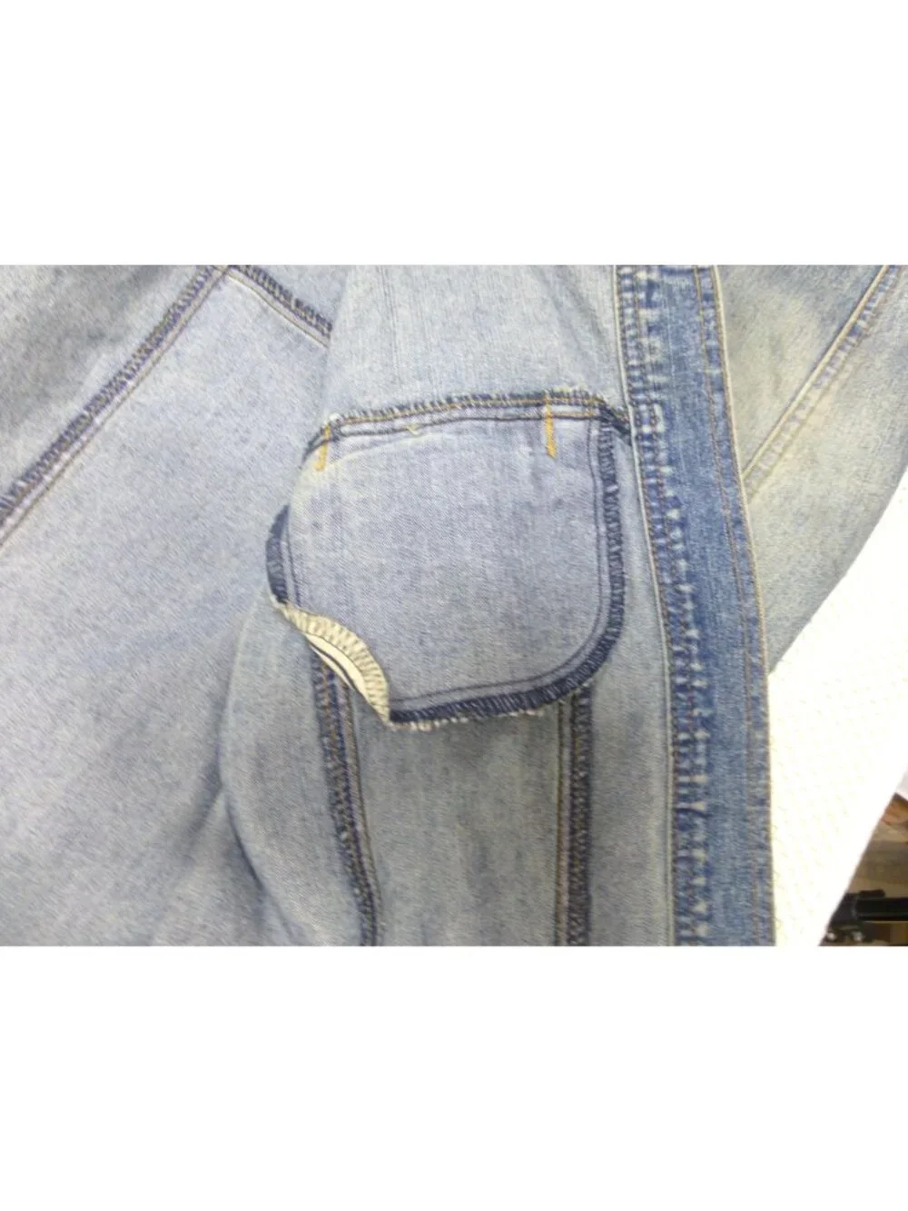 INC Womens Blue Denim Jacket With Rhinestone Buttons Double Pockets - Picture 9 of 13
